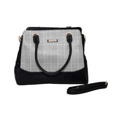 Women Handbag Ultra Premium Faux leather , hand crafted beautiful, elite combo of Glen checks & plain .