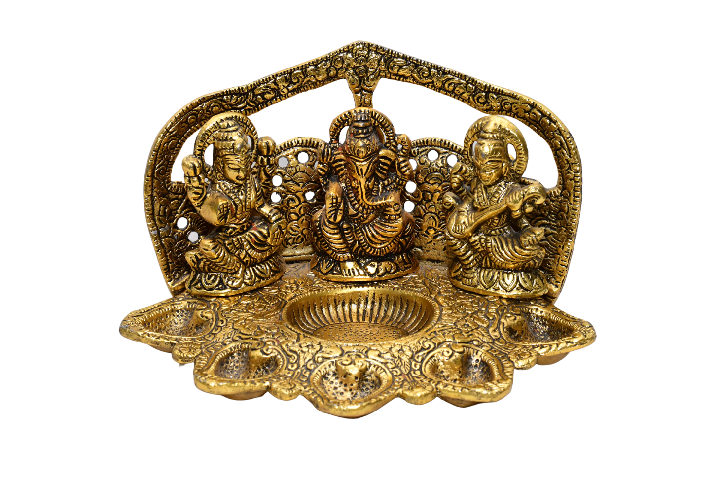 Decorative Brass Laxmi Ganesha Saraswati God Idol Showpiece